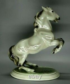 Antique Keramos Porcelain Figurine Vienna Stallion Rearing Horse Figure Ca 1920