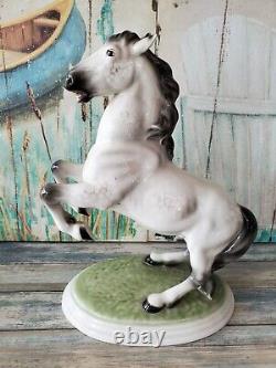 Antique Keramos Porcelain Figurine Vienna Stallion Rearing Horse Figure Ca 1920