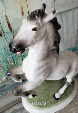 Antique Keramos Porcelain Figurine Vienna Stallion Rearing Horse Figure Ca 1920