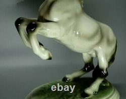 Antique Keramos Porcelain Figurine Vienna Stallion Rearing Horse Figure Ca 1920