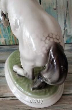 Antique Keramos Porcelain Figurine Vienna Stallion Rearing Horse Figure Ca 1920