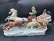 Antique Large German Scheibe Alsbach Porcelain Napoleon Horses Sleigh Figurine