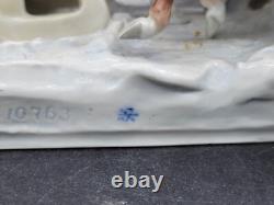 Antique Large German Scheibe alsbach porcelain napoleon Horses sleigh figurine