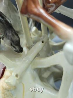 Antique Large German Scheibe alsbach porcelain napoleon Horses sleigh figurine