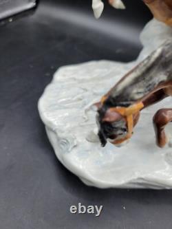 Antique Large German Scheibe alsbach porcelain napoleon Horses sleigh figurine