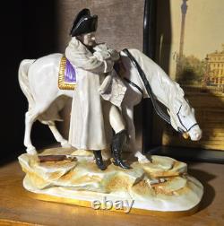 Antique Large Scheibe alsbach porcelain napoleon & Horse figurine