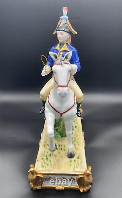 Antique Meissen Calvary on a horse Figurine