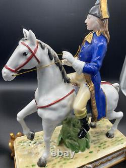 Antique Meissen Calvary on a horse Figurine