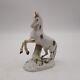 Antique Meissen Porcelain Horse Rearing Up Brown And White