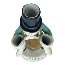 Antique Porcelain Match Holder Horse Rider Dog Figurine Victorian Decor Piece