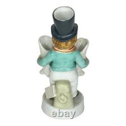 Antique Porcelain Match Holder Horse Rider Dog Figurine Victorian Decor Piece