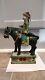 Antique Porcelain Qing Dynasty Sancai China Horse With Soldier Figurine 19th Cen