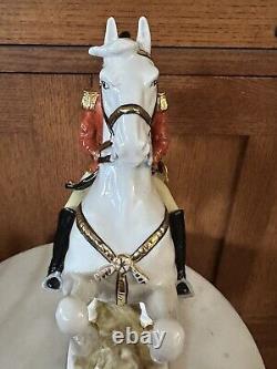 Antique Porcelain Rearing Lipizzaner Horse & Vienna Rider Dresden Germany