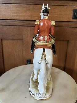 Antique Porcelain Rearing Lipizzaner Horse & Vienna Rider Dresden Germany