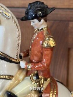 Antique Porcelain Rearing Lipizzaner Horse & Vienna Rider Dresden Germany