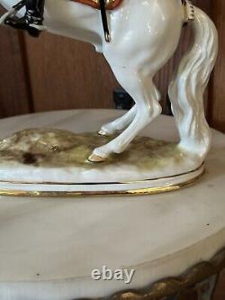 Antique Porcelain Rearing Lipizzaner Horse & Vienna Rider Dresden Germany