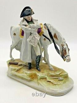 Antique Rare Sitzendorf Germany Napoleon In Defeat Large Porcelain Figurine