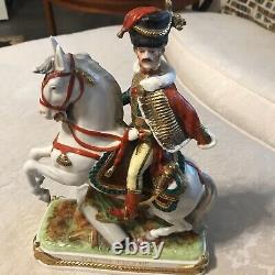 Antique Sitzendorf Le Prince Eugene Porcelain General Soldier Germany Horse