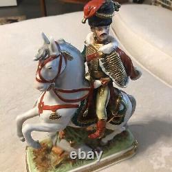 Antique Sitzendorf Le Prince Eugene Porcelain General Soldier Germany Horse