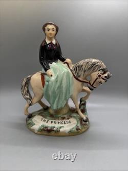 Antique Staffordshire Ware The Princess England 1850 Royal Horse Victoria 7.5