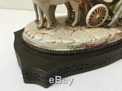 Antique Victorian German Porcelain Horse Drawn Carriage Coach Wagon Figurine