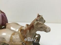 Antique Victorian German Porcelain Horse Drawn Carriage Coach Wagon Figurine