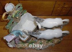 Antique / Vintage German Porcelain Horse Figural Grouping Planter 10 5/8 Tall