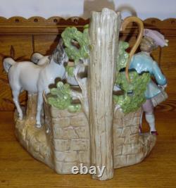 Antique / Vintage German Porcelain Horse Figural Grouping Planter 10 5/8 Tall