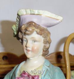Antique / Vintage German Porcelain Horse Figural Grouping Planter 10 5/8 Tall