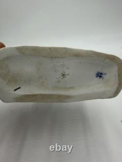 Antique Volkstedter Porcelain 1920 Plowman On Horseback Figurine FLAWED