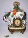 Antique Vtg Sitzendorf Figurine Porcelain Clock Boy On Horse See Pics Make Offer