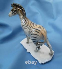 Antique Zebra Horse Figure Exquisite German Porcelain Figurine Sculpture