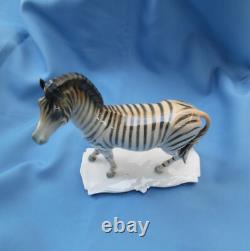 Antique Zebra Horse Figure Exquisite German Porcelain Figurine Sculpture