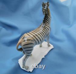Antique Zebra Horse Figurine Exquisite Detailed German Porcelain Sculpture