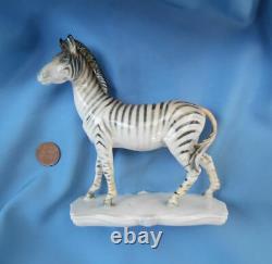 Antique Zebra Horse Figurine Exquisite Detailed German Porcelain Sculpture
