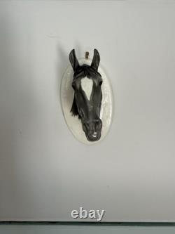 Antique katzhutte/ Rosenthal Porcelain Equestrian Horse Head Wall Pockets Pair