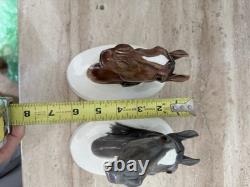 Antique katzhutte/ Rosenthal Porcelain Equestrian Horse Head Wall Pockets Pair