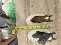 Antique katzhutte/ Rosenthal Porcelain Equestrian Horse Head Wall Pockets Pair
