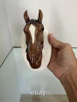 Antique katzhutte/ Rosenthal Porcelain Equestrian Horse Head Wall Pockets Pair