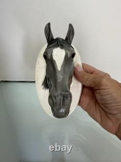 Antique katzhutte/ Rosenthal Porcelain Equestrian Horse Head Wall Pockets Pair