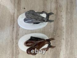 Antique katzhutte/ Rosenthal Porcelain Equestrian Horse Head Wall Pockets Pair