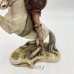 Antonio Borsato Antique Porcelain Statue Figurine Don Quixote Riding On Horse