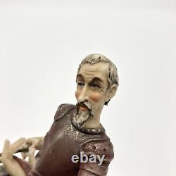 Antonio Borsato Antique Porcelain Statue Figurine Don Quixote Riding On Horse