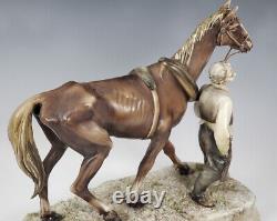 Antonio Borsato Figurine Man with Horse Milano- Made in Italy