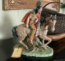 Arnart Limited Edition Indian On Horse Figurine Capodimonte Mark withCOA Pristine