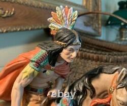 Arnart Limited Edition Indian On Horse Figurine Capodimonte Mark withCOA Pristine