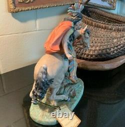 Arnart Limited Edition Indian On Horse Figurine Capodimonte Mark withCOA Pristine