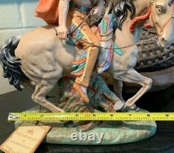 Arnart Limited Edition Indian On Horse Figurine Capodimonte Mark withCOA Pristine