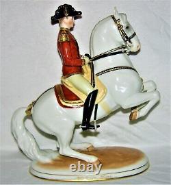 Augarten Levade Porcelain Lipizzaner Spanish Riding School Horse & Rider Figure