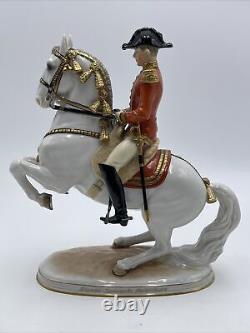 Augarten Levade Porcelain Lipizzaner Spanish Riding School Horse & Rider Figure